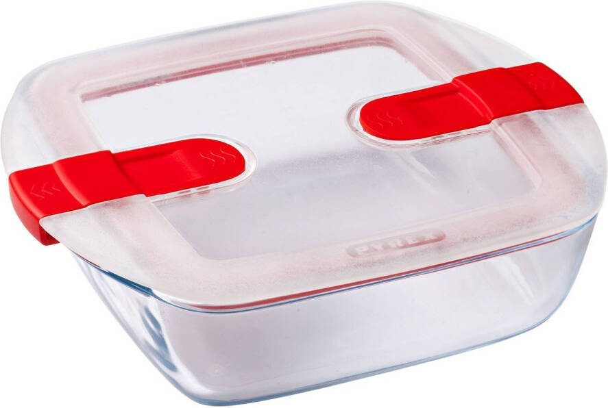 Pyrex Cook & Heat Voedelcontainer Vierkant met Deksel 20 x 17cm