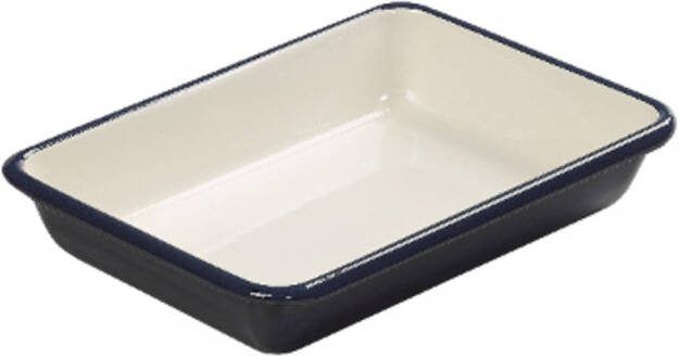 Tala Ovenschaal, Indigo/Ivory, Geëmailleerd Staal, 33 x 24 cm