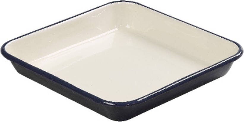 Tala Ovenschaal, Indigo/Ivory, Geëmailleerd Staal, 33 x 33 cm