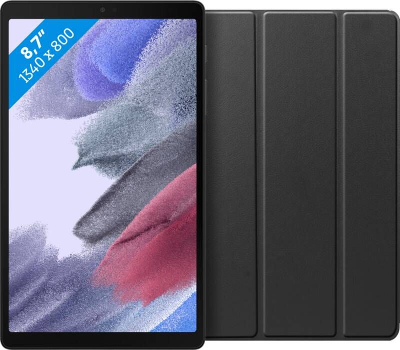 Samsung Galaxy Tab A7 Lite 32GB Wifi Zwart + Just in Case Book Case Zwart