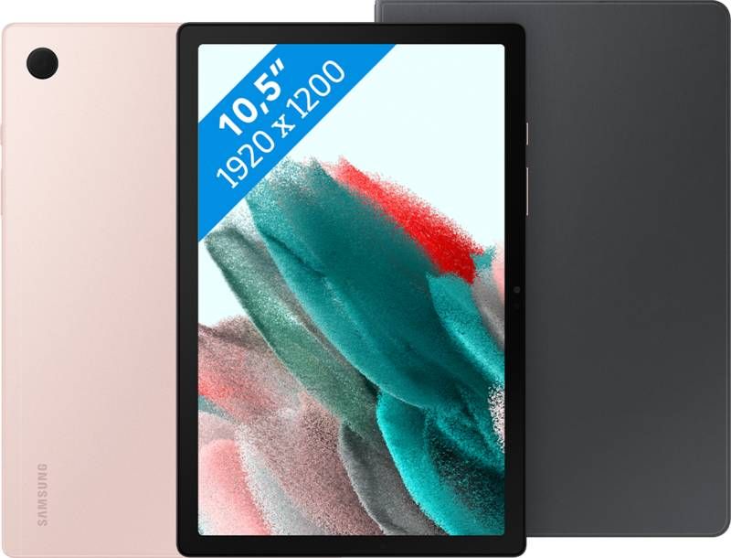 Samsung Galaxy Tab A8 64GB Wifi Roségoud + Book Case Grijs