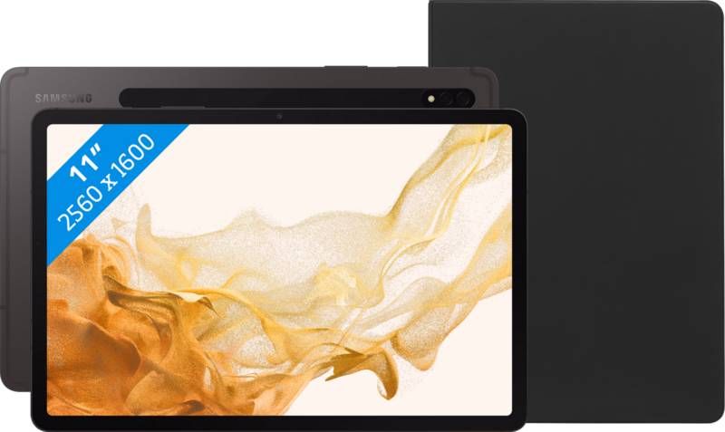 Samsung Galaxy Tab S8 11 inch 128GB Wifi Grijs + Toetsenbord Hoes AZERTY Zwart