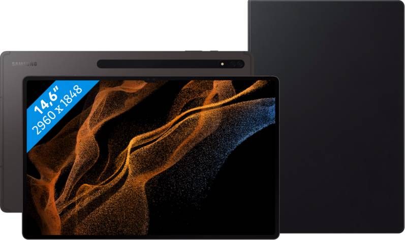 Samsung Galaxy Tab S8 Ultra 14.6 inch 128GB Wifi + 5G Grijs + Book Case Zwart
