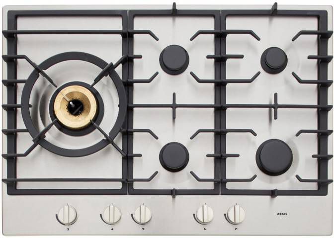 ATAG Gaskookplaat met Supervario-wokbrander en easy clean coating 75 cm HG7511EBA