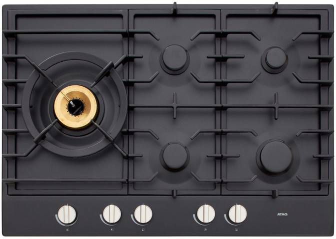 ATAG Gaskookplaat met Supervario-wokbrander en easy clean coating 75 cm HG7592EBA