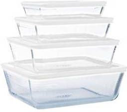 Pyrex Cook & Freeze Ovenschaal Met Deksel Set Van 4 Stuks Glas