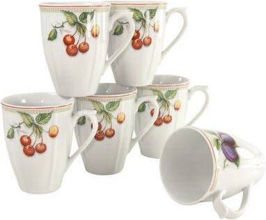 CreaTable Beker Koffiebeker flora Orchard 6 delig(set, 6 delig )