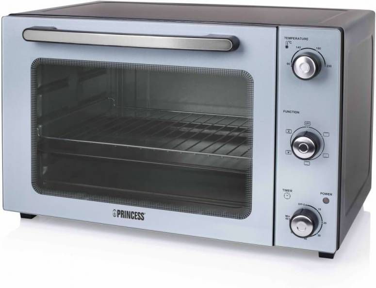 Princess Heteluchtoven 1800 W 45 L zilverkleurig
